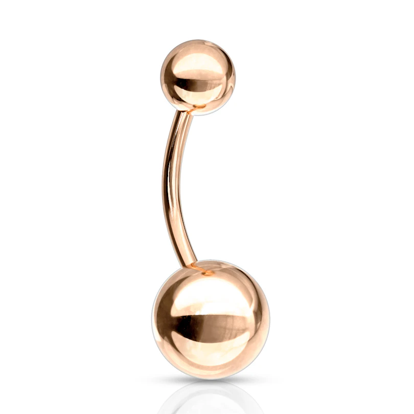 Piercing all'ombelico placcato d'oro rosso