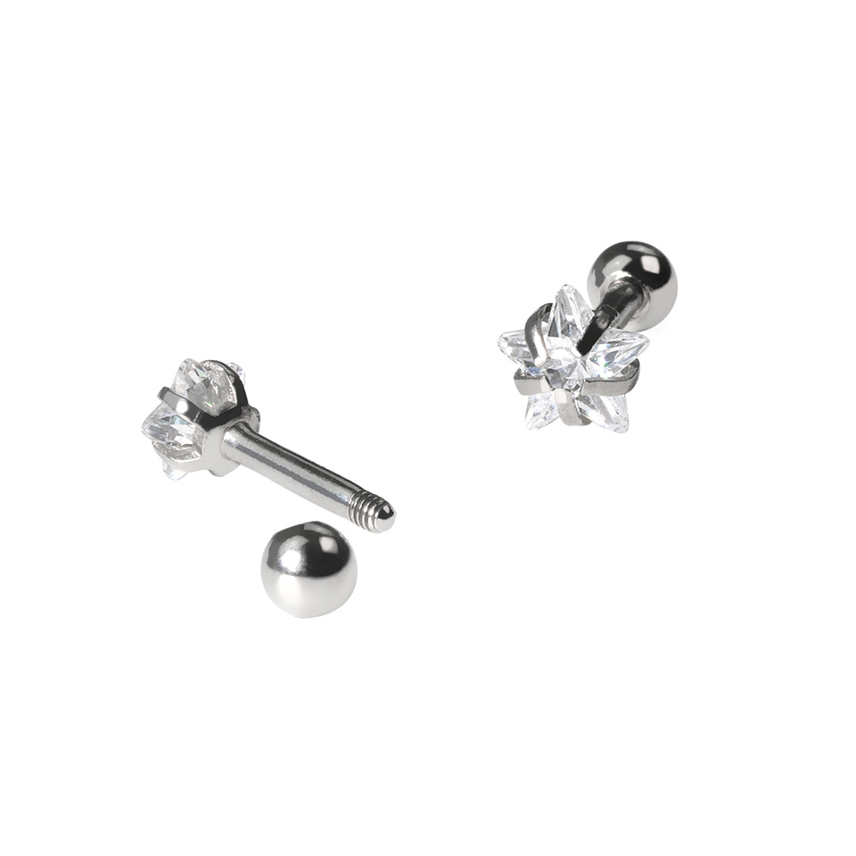 Set di piercing all'orecchio con pietra a stella