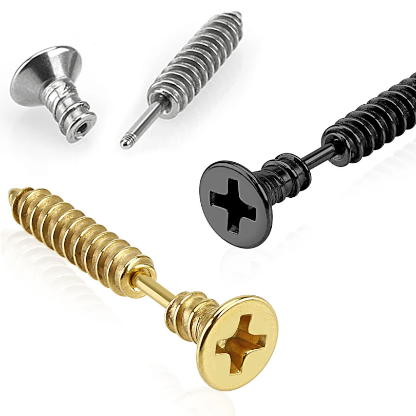 Piercing all'orecchio a forma di vite