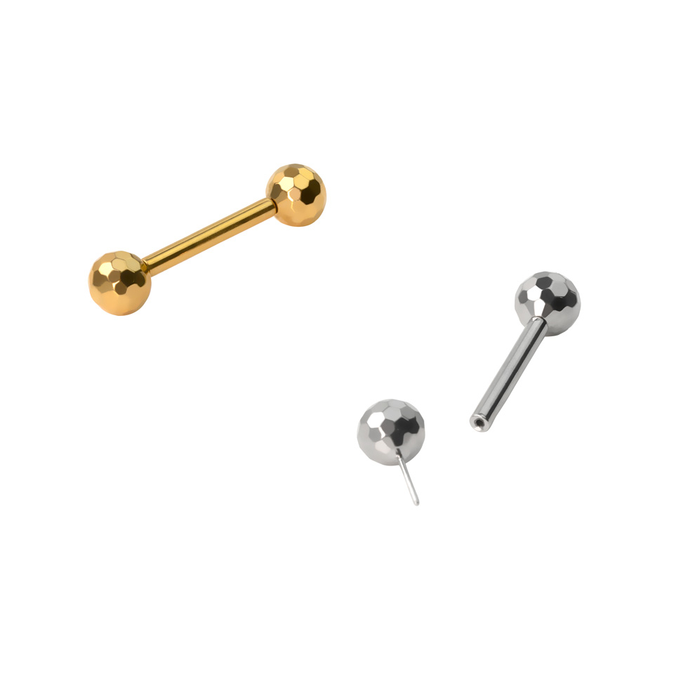 Barra push-in in titanio con sfere effetto disco ball