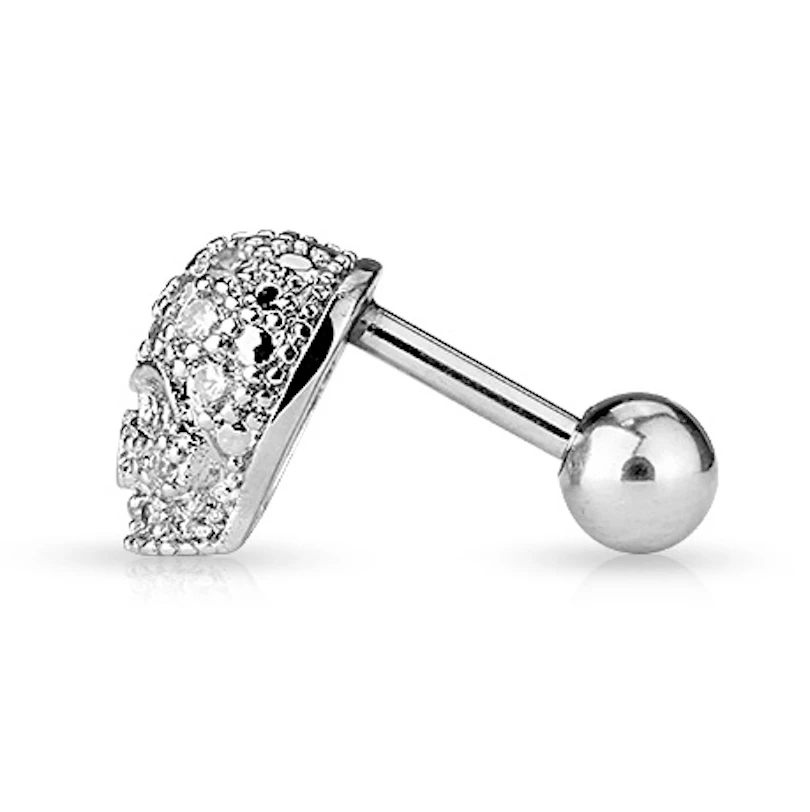 Piercing all'orecchio con teschio