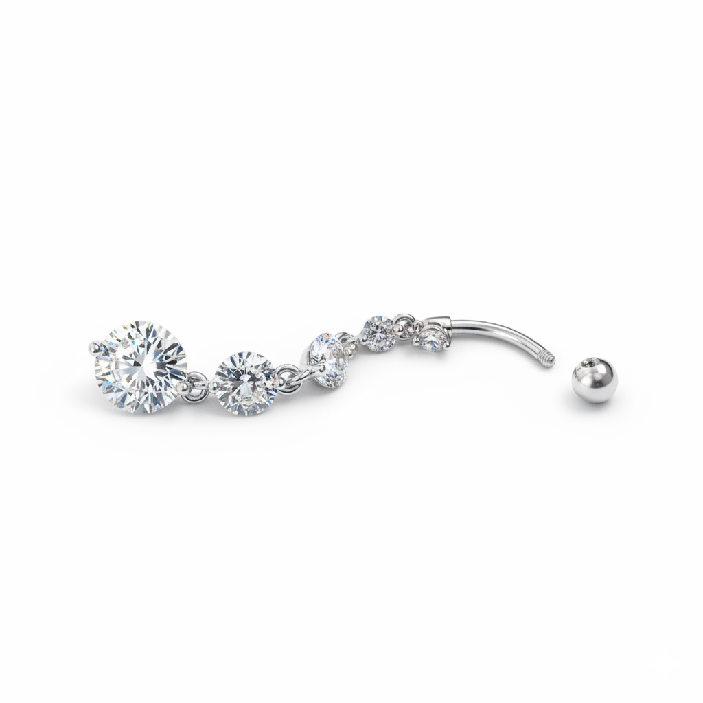 Piercing all'ombelico con pendente lungo