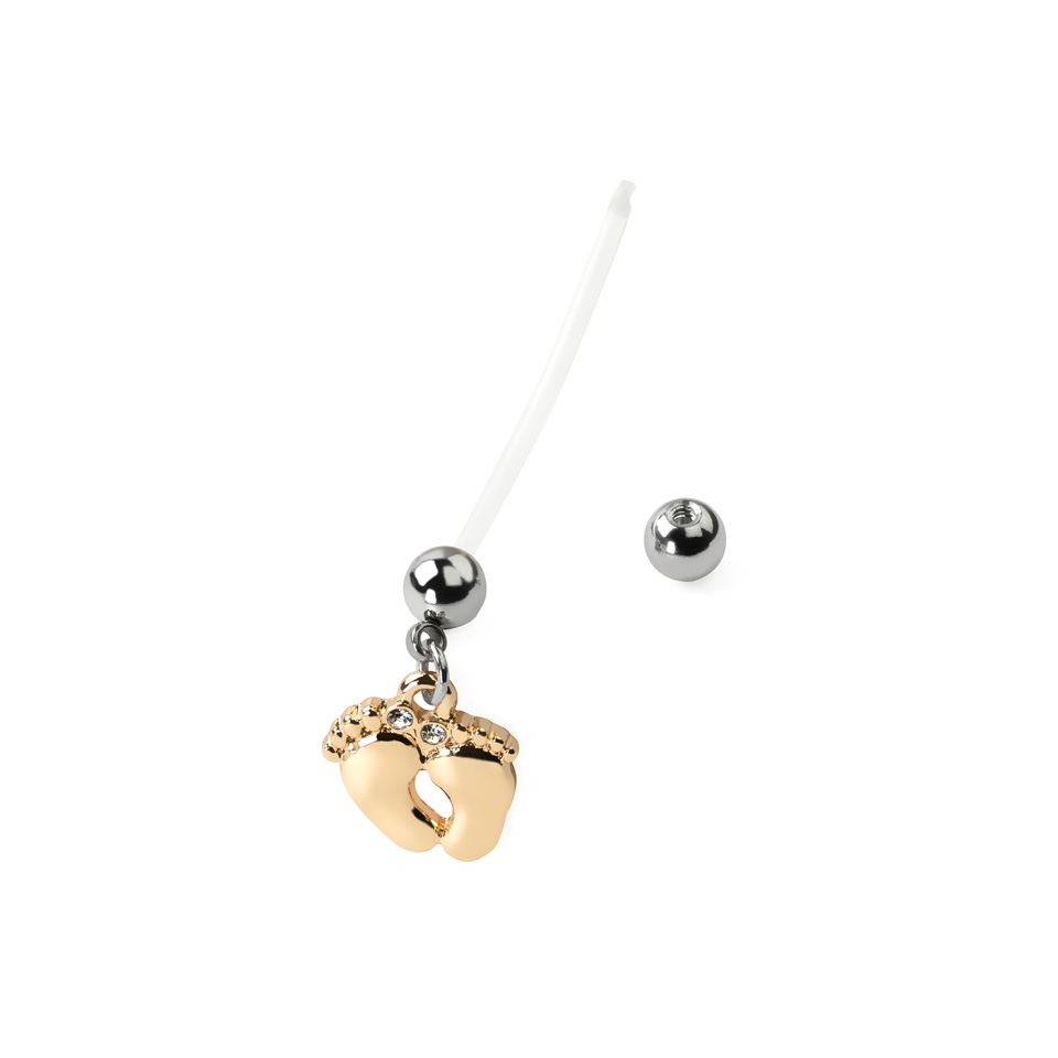 Piercing all'ombelico per gravidanza con piedini