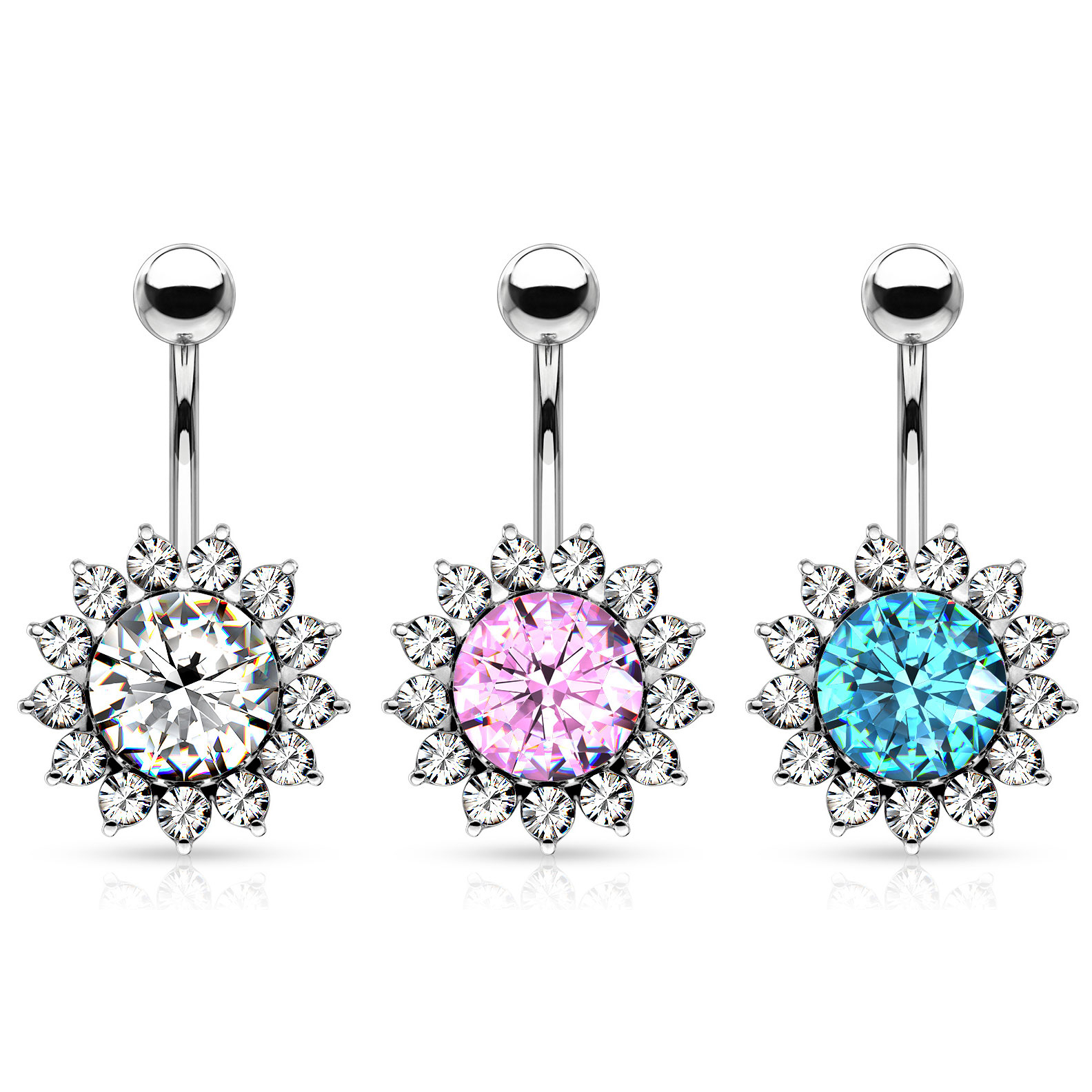 Piercing all'ombelico con girasole