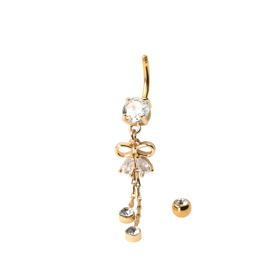 Piercing pendente per ombelico con nastro e ciondolo