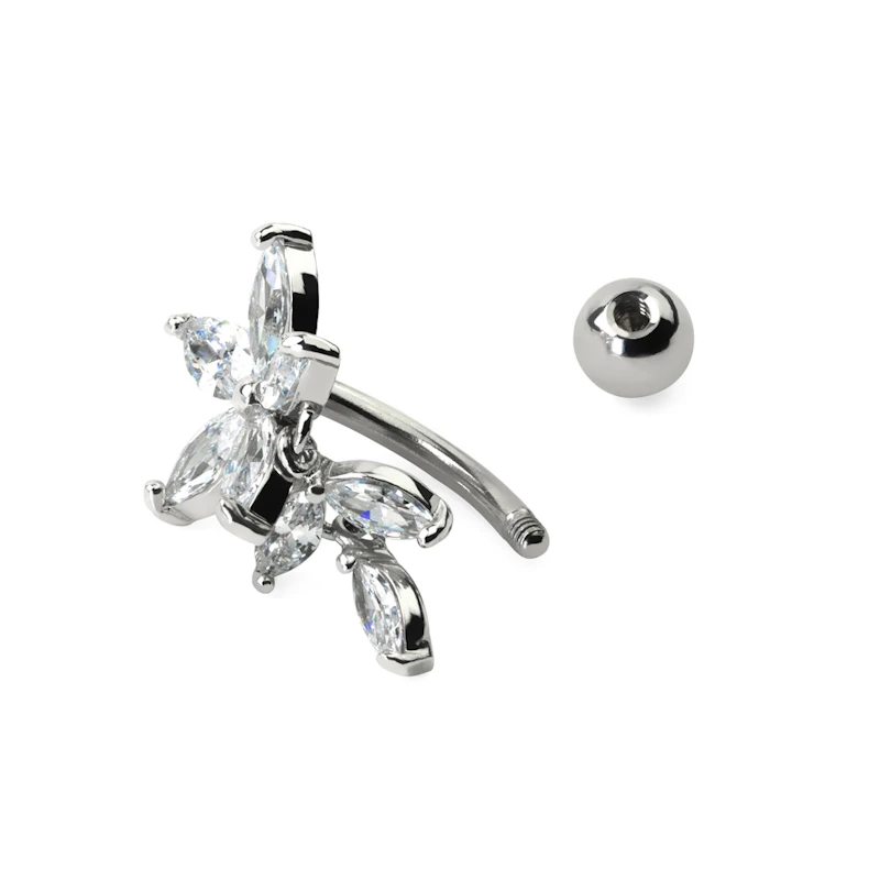 Piercing all'ombelico reverse con fiore