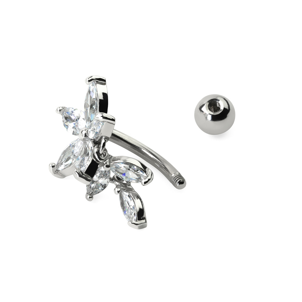 Piercing all'ombelico reverse con fiore