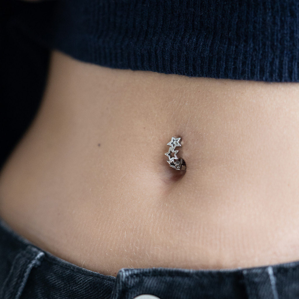 Clicker per ombelico con stelle