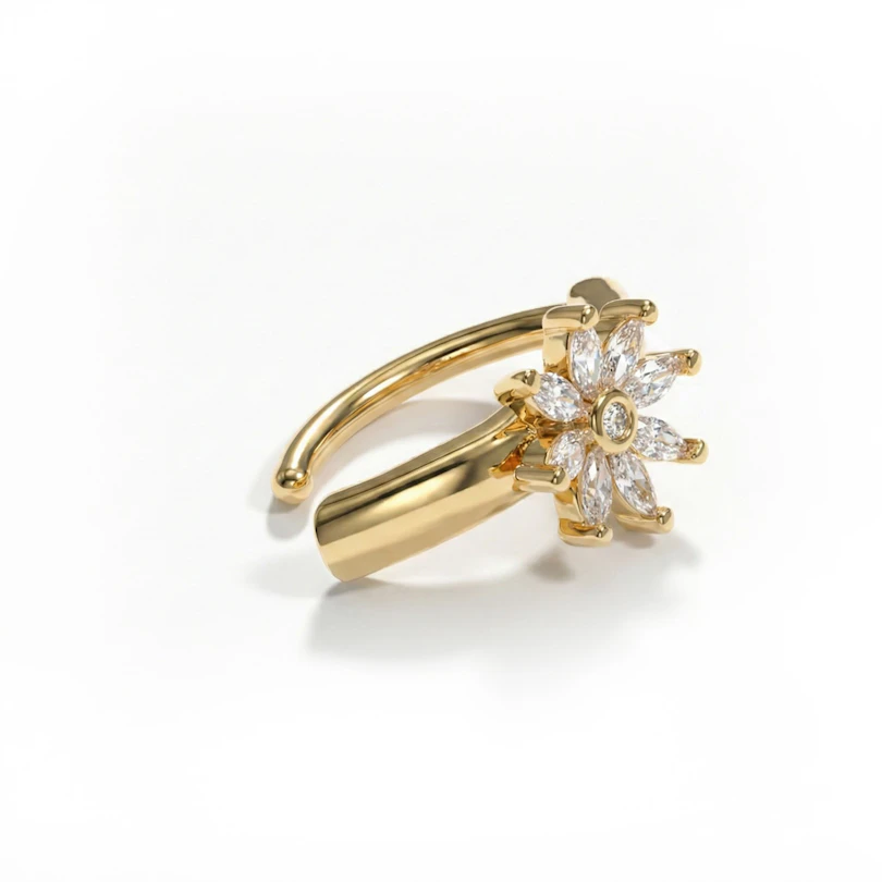 Clicker per ombelico con fiore brillante