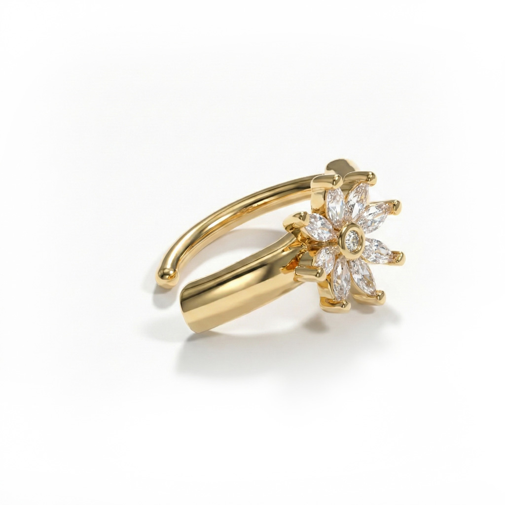 Clicker per ombelico con fiore brillante
