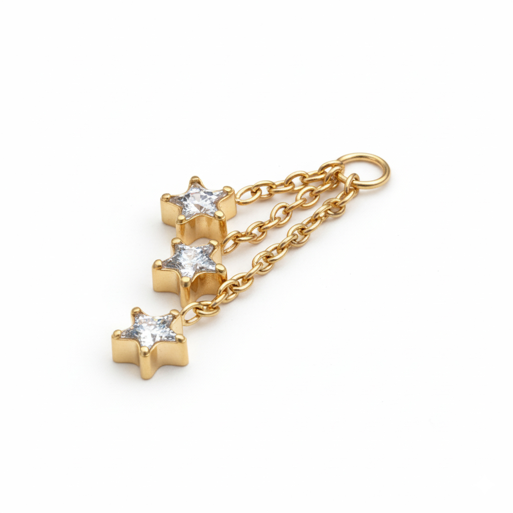 Charm con trio di stelle