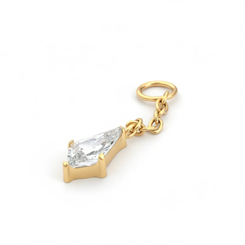 Charm con pietra a forma di diamante