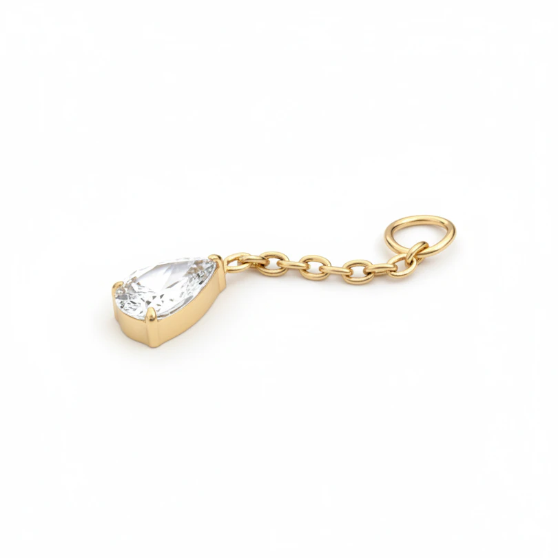 Charm con pietra a goccia