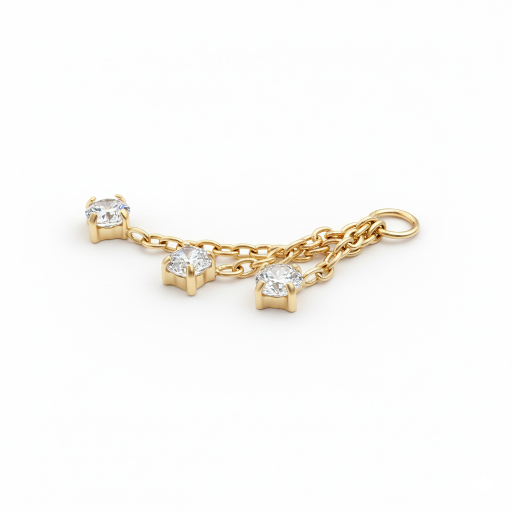 Charm con trio di pietre