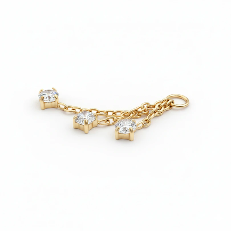Charm con trio di pietre