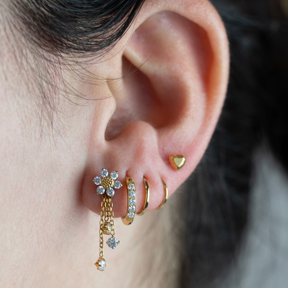 Charm con trio di pietre