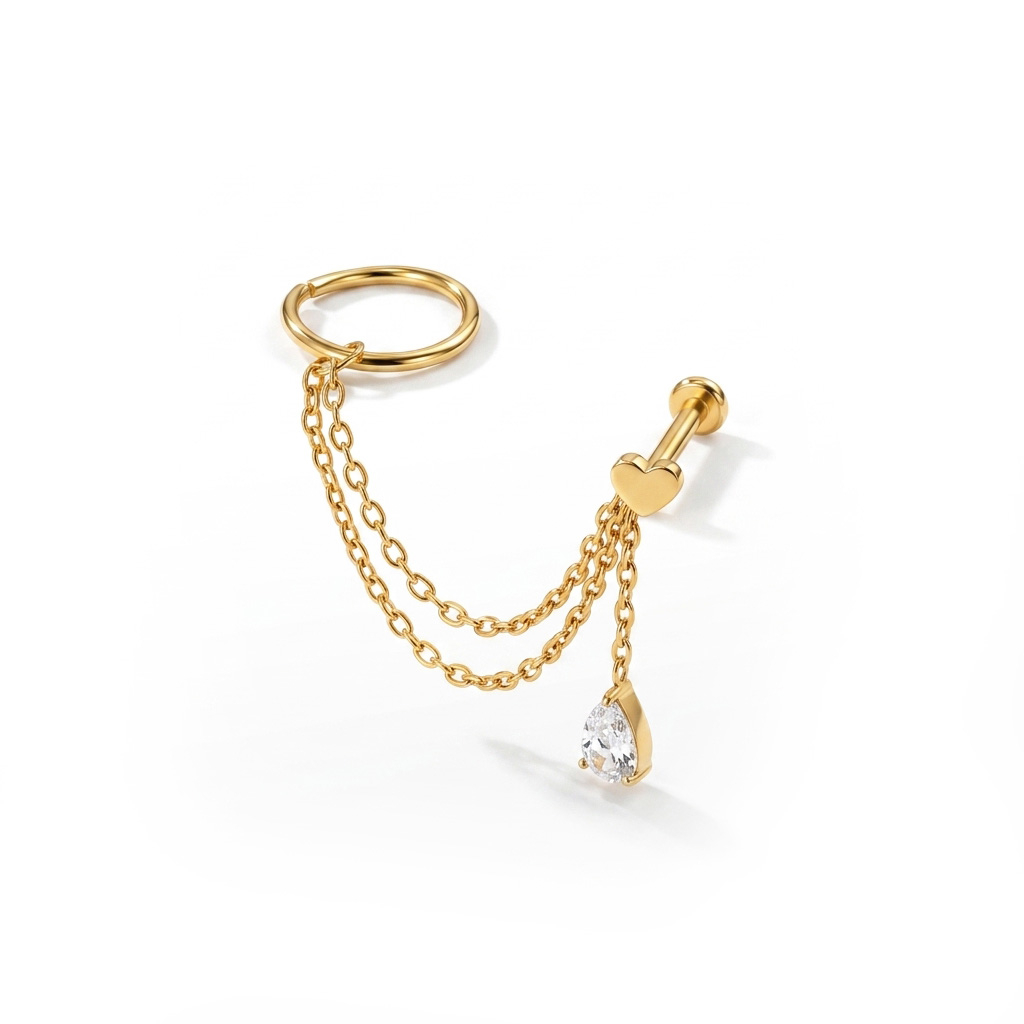 Catenina in titanio con connettore e charm