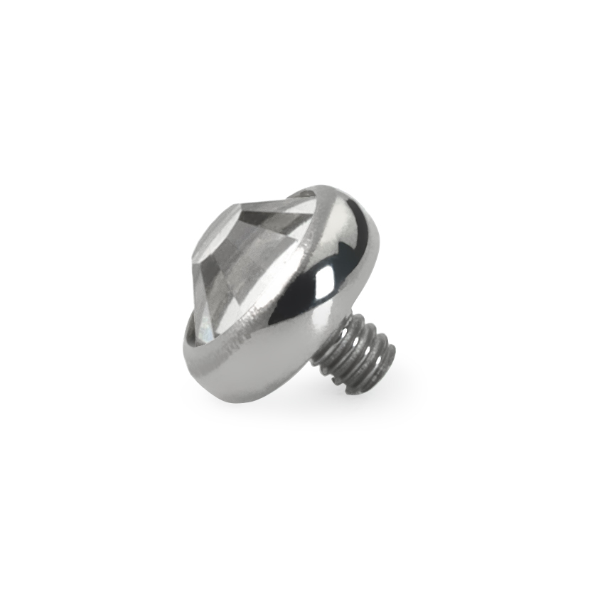 Top in titanio con zircone incastonato