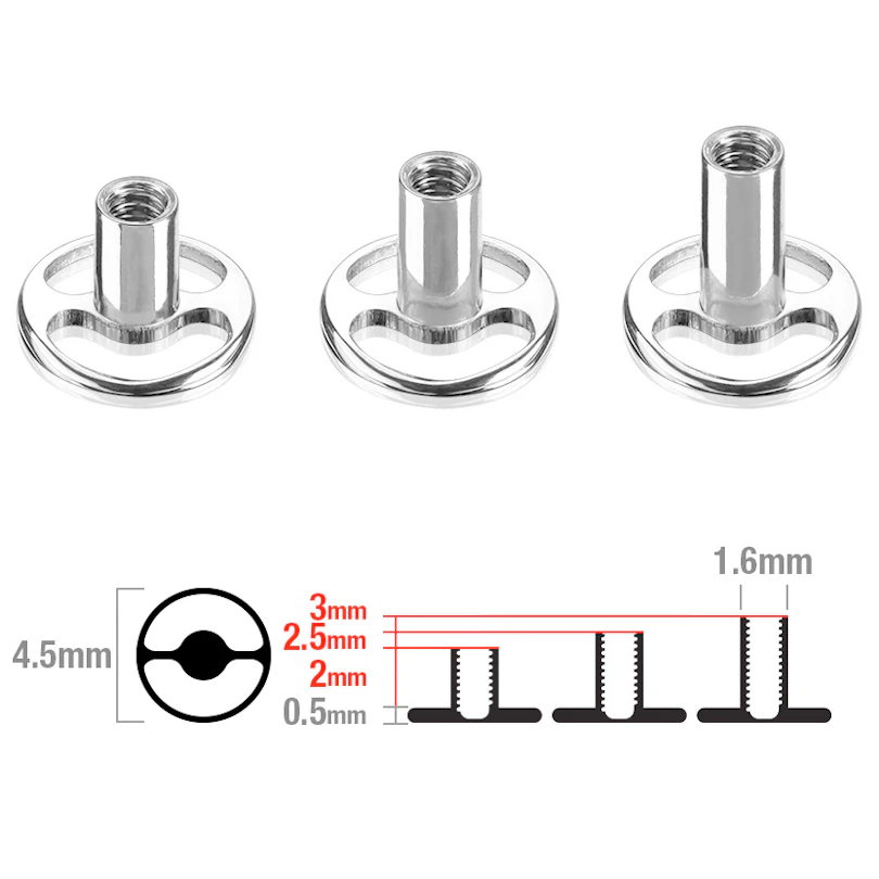 Base rotonda in titanio per dermal anchor