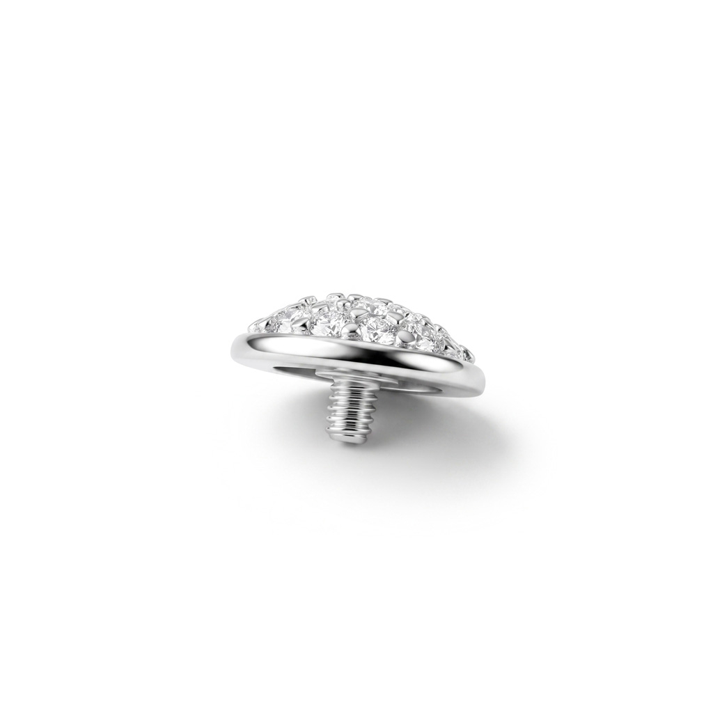 Dermal top in oro 14K con pietre incastonate