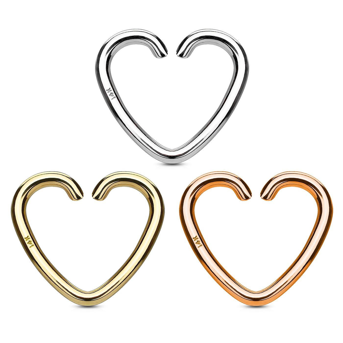 Orecchino in oro 14K a forma di cuore