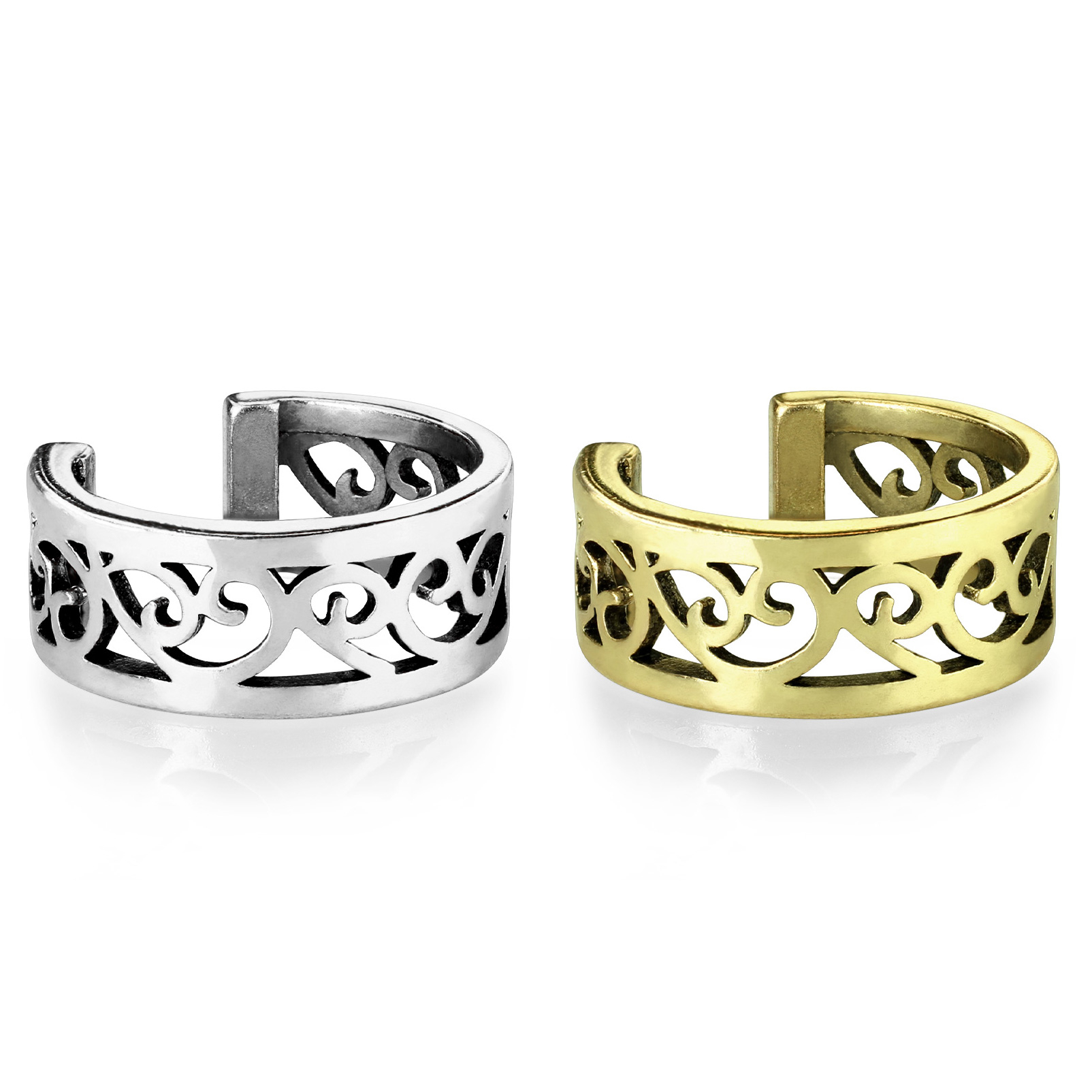 Earcuff con cuore di filigrana traforato