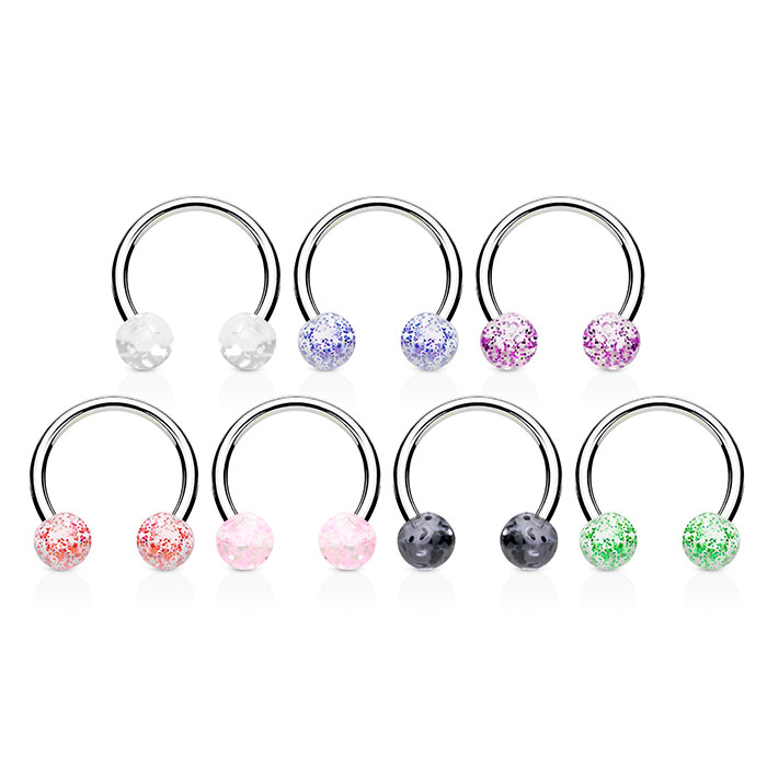 Ferro di cavallo con sfere con glitter