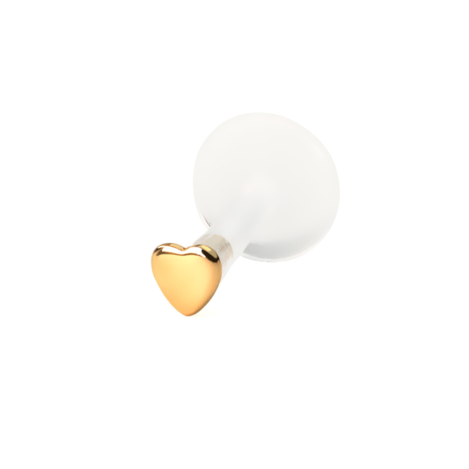 Labret in oro 14K con top a forma di cuore