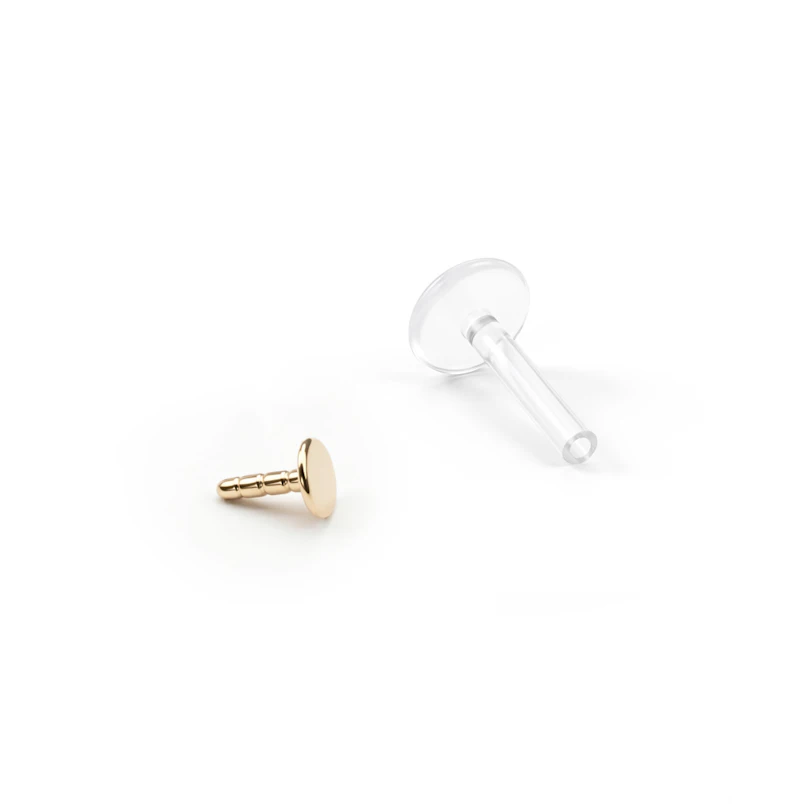 Labret con top rotondo in oro 14 carati