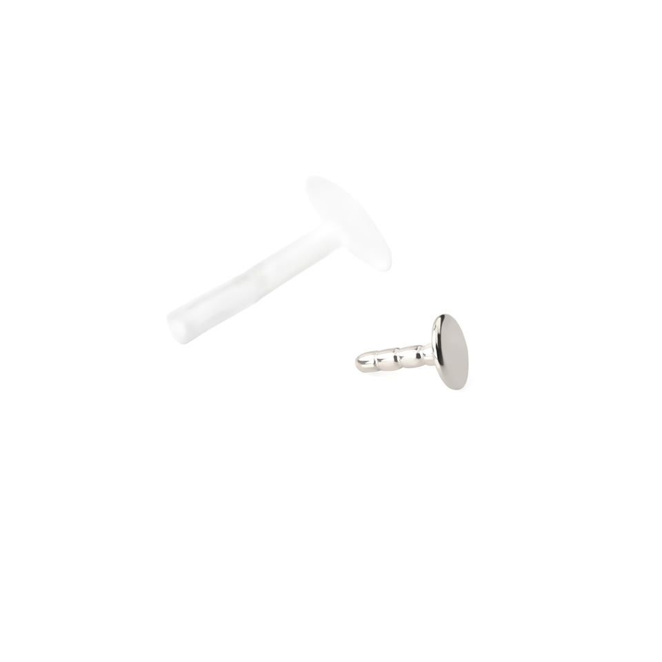 Labret con top rotondo in oro 14 carati