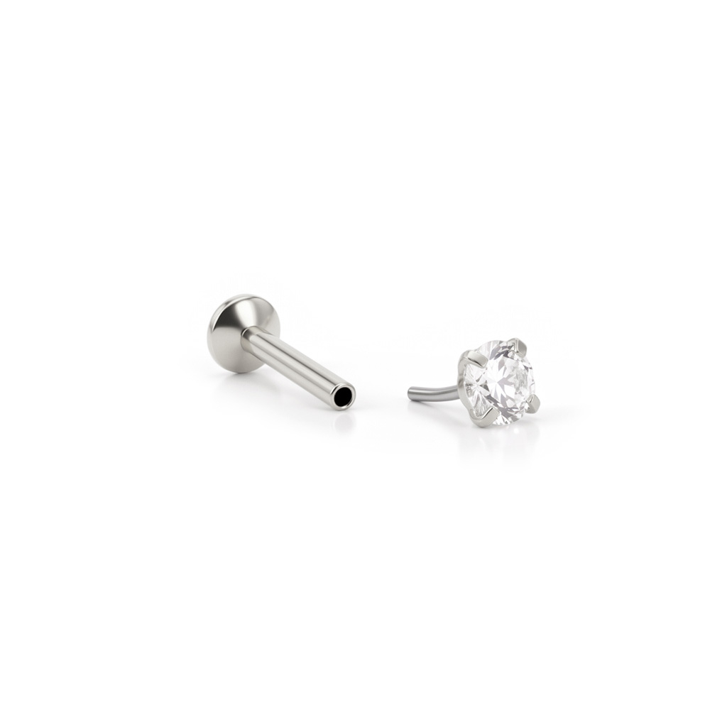 Labret push-in con pietra brillante
