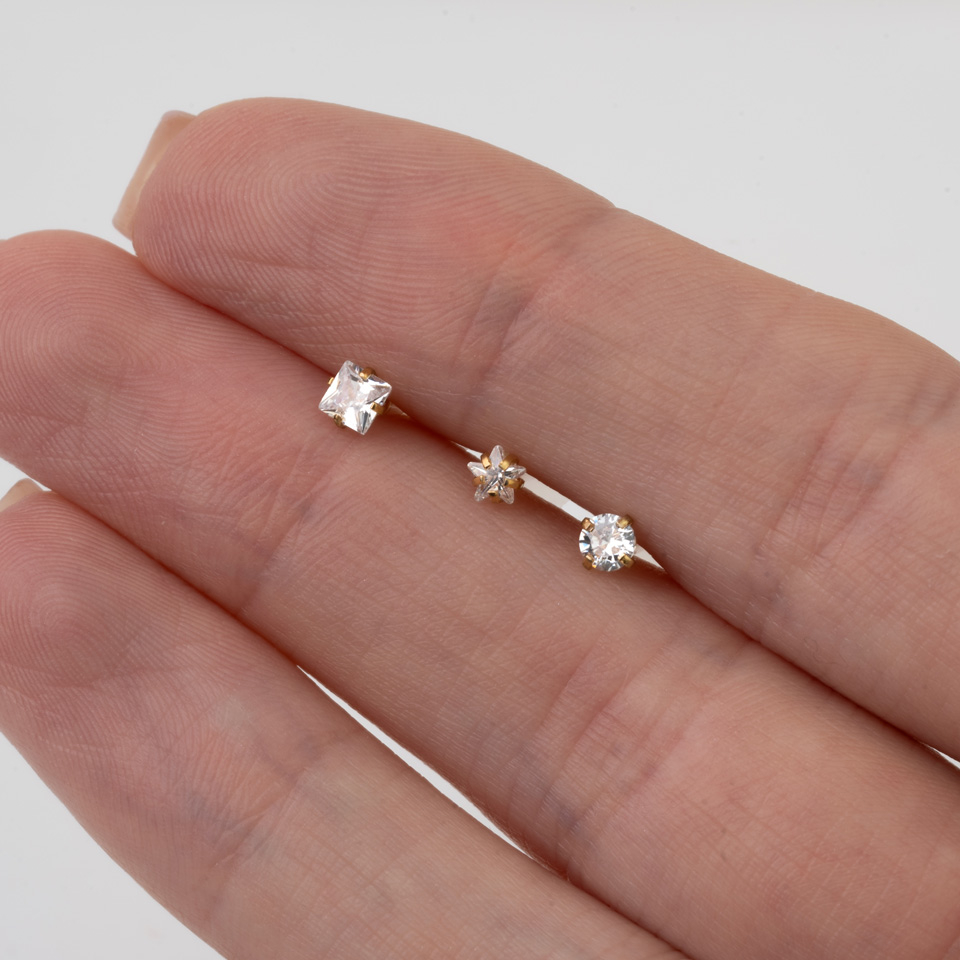 Labret push-in in PTFE con pietra in diverse forme