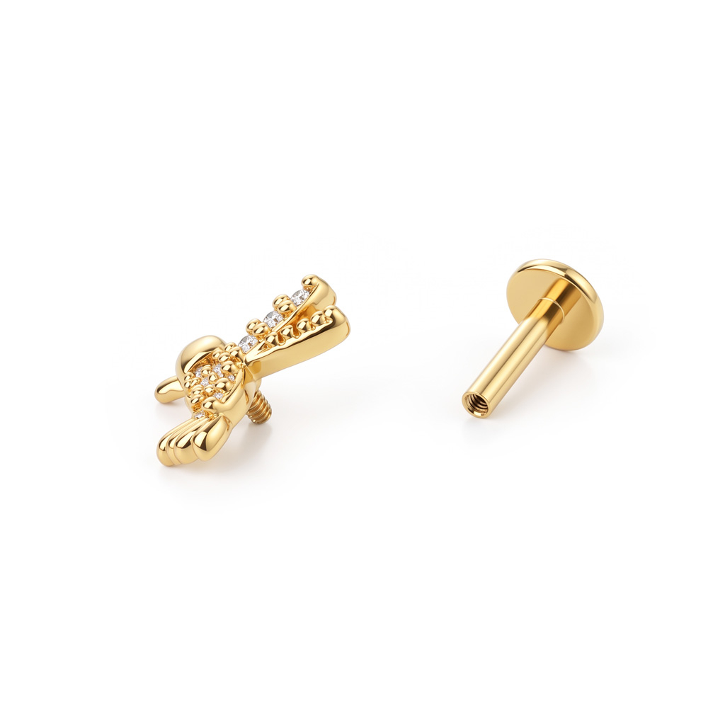 Labret con colibrì di pietre