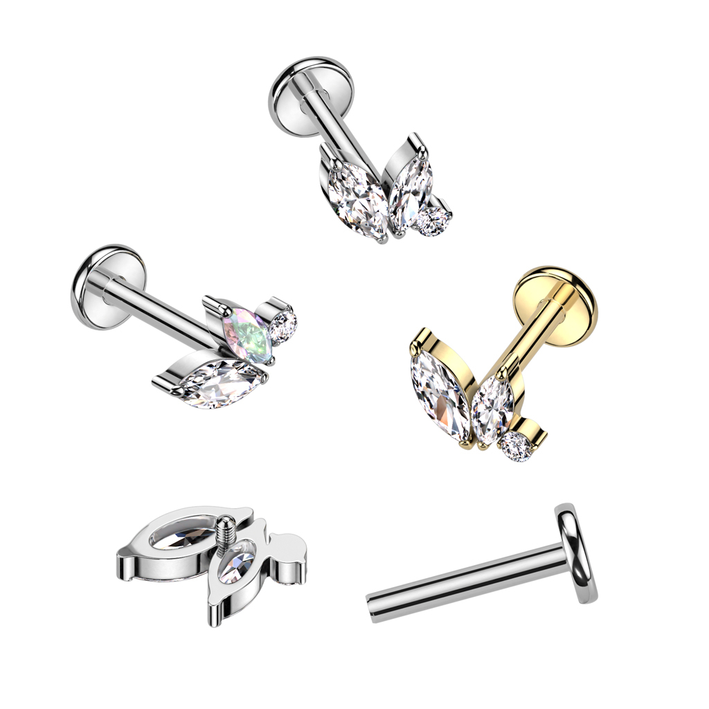 Delicato labret in titanio con filettatura interna