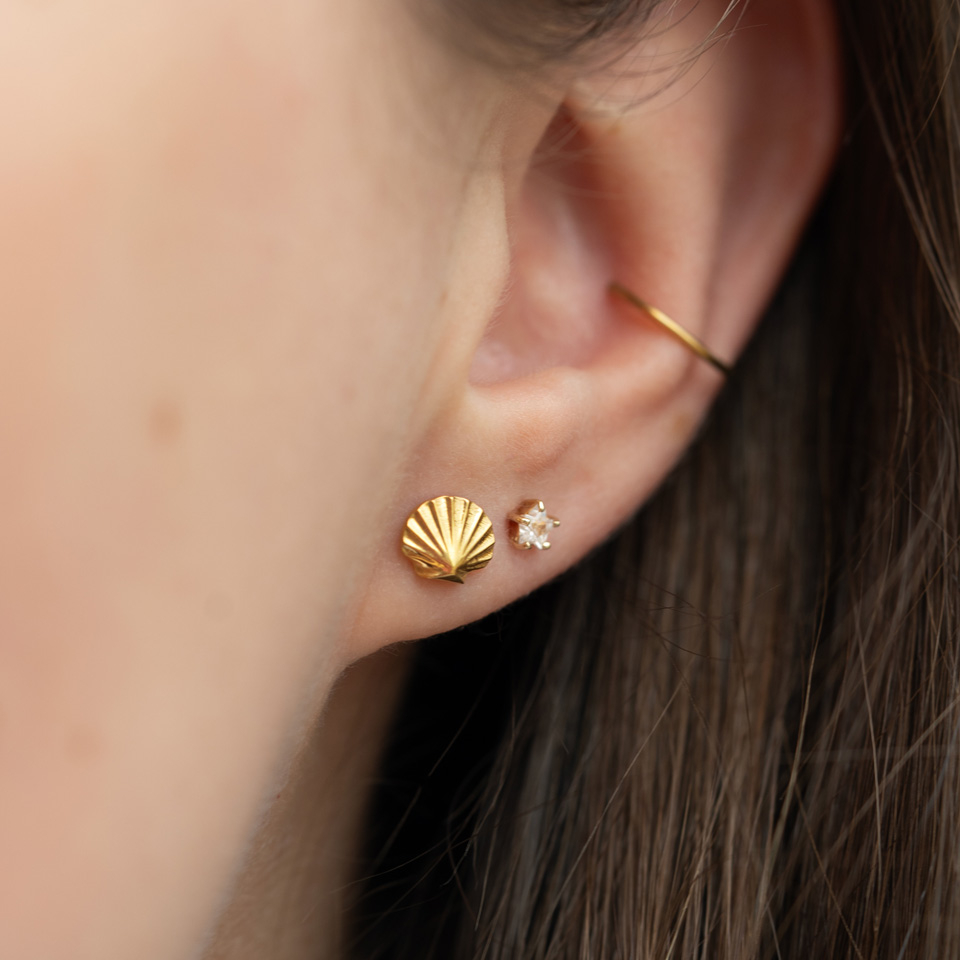 Labret a conchiglia in titanio