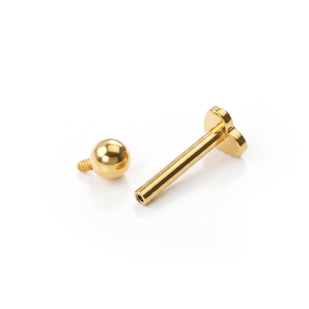 Labret in titanio con disco posteriore a cuore