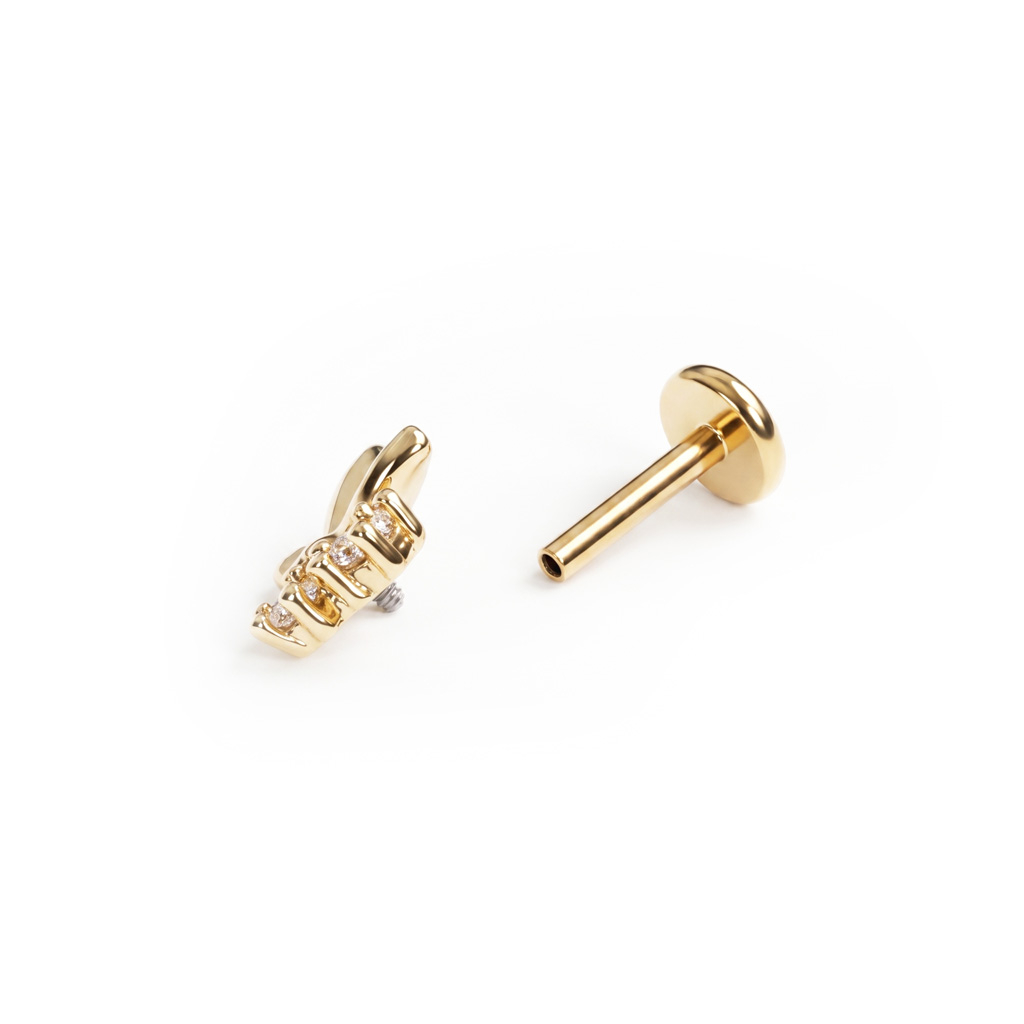 Labret con farfalla e pietre