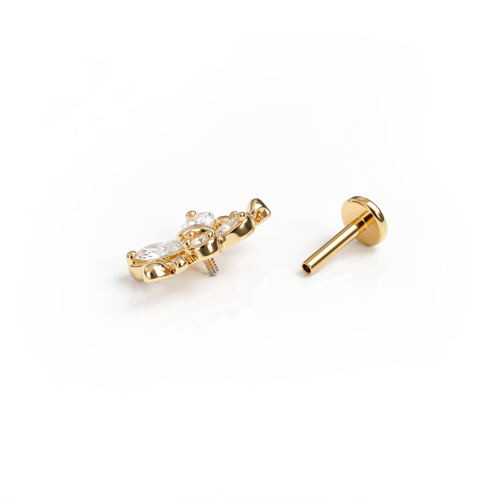 Labret con tre farfalle