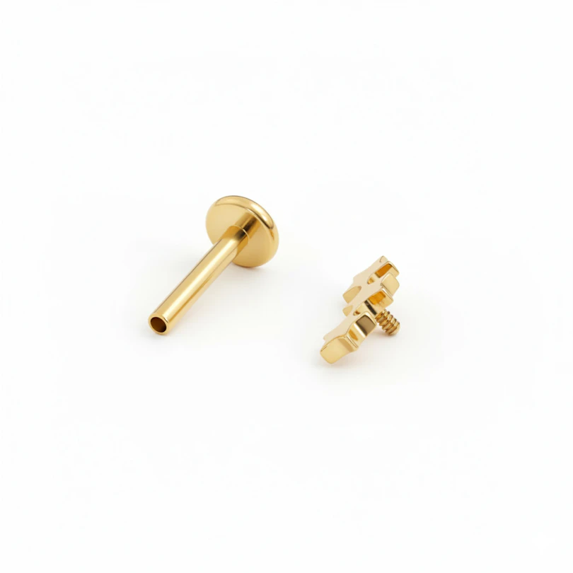 Labret in titanio con trio di stelle