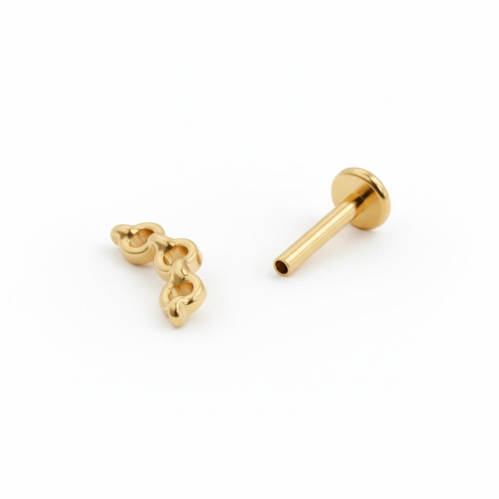 Labret in titanio a catena