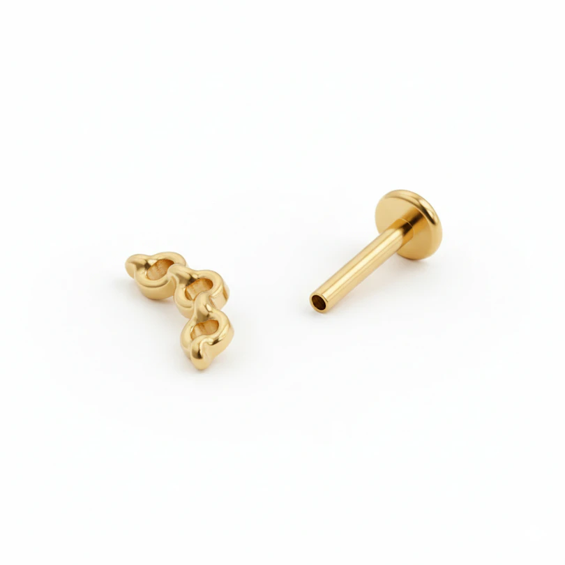 Labret in titanio a catena