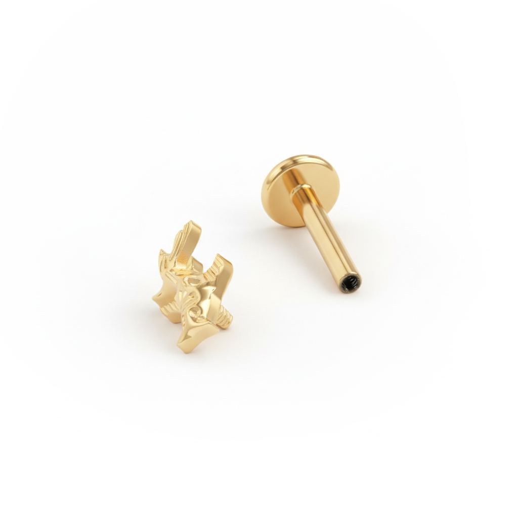 Labret in titanio con carpa