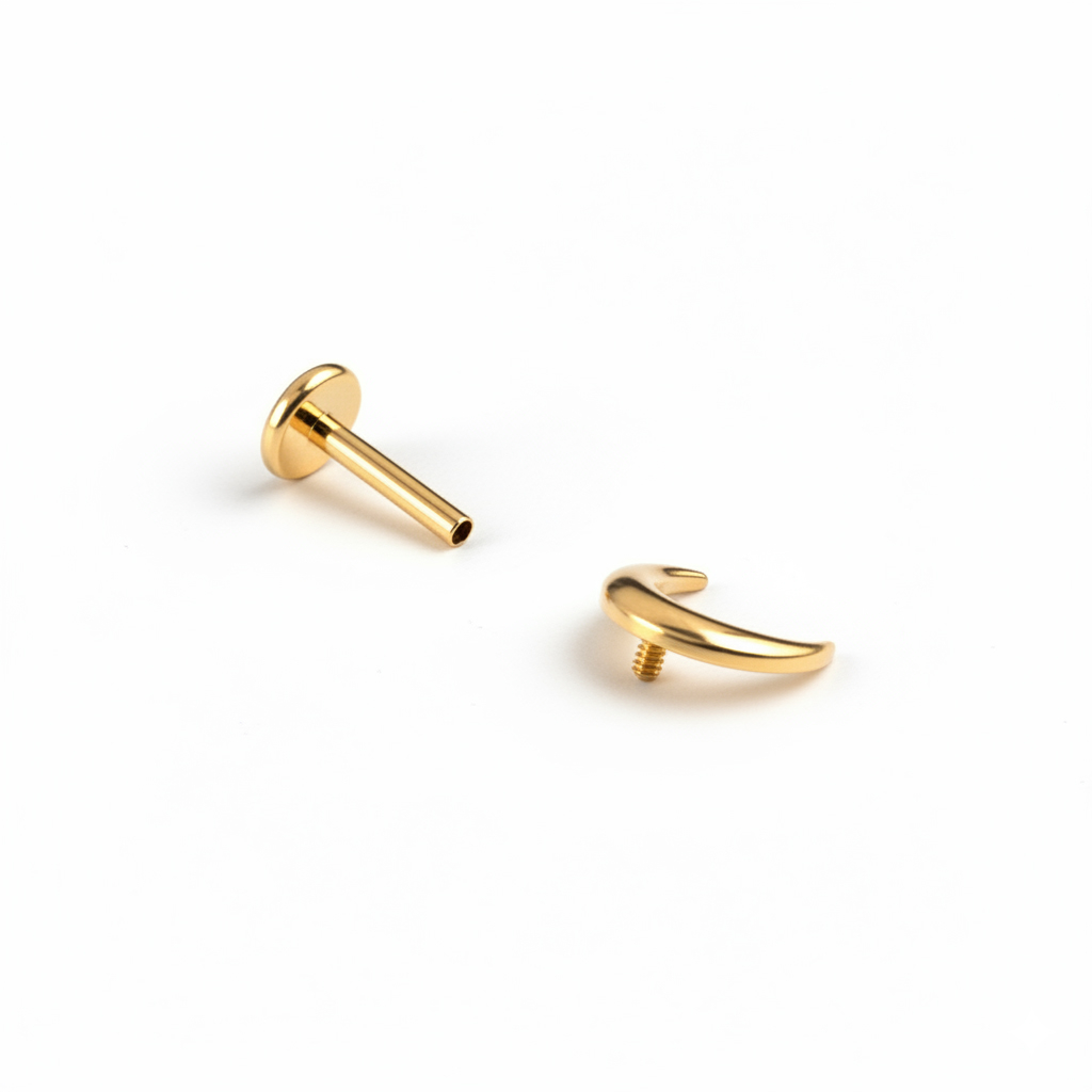 Labret in titanio con mezzaluna