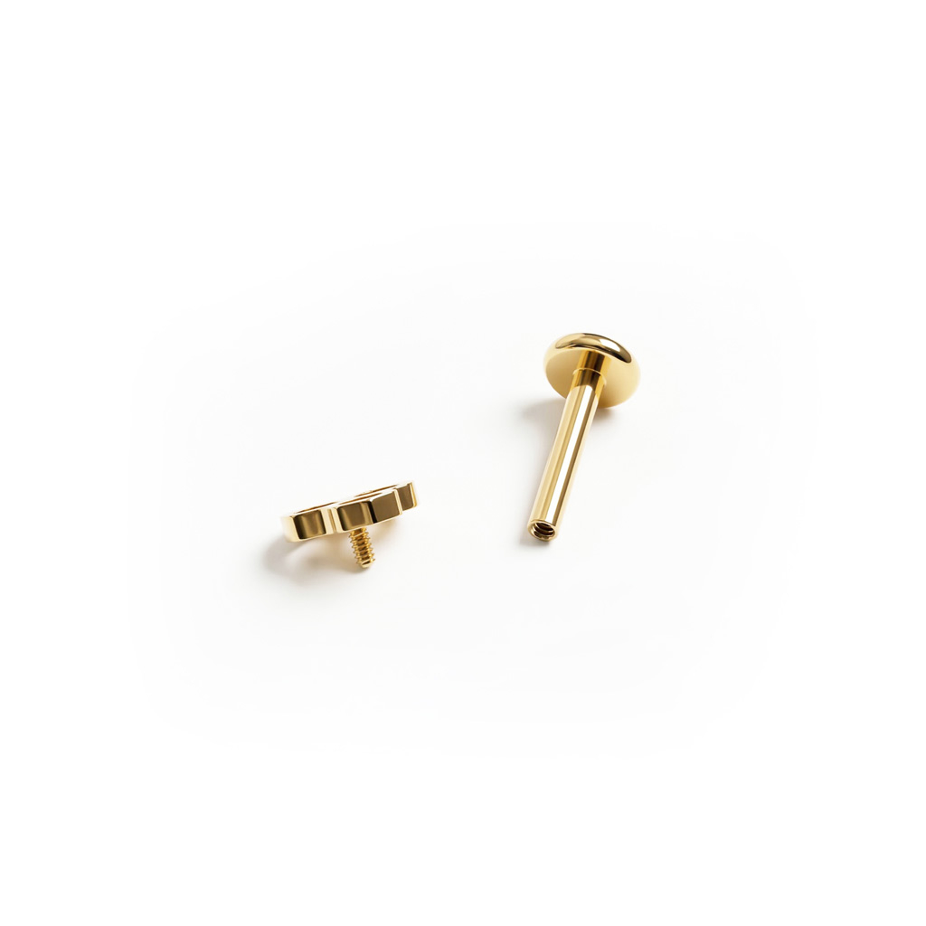 Labret in titanio con nido d'ape