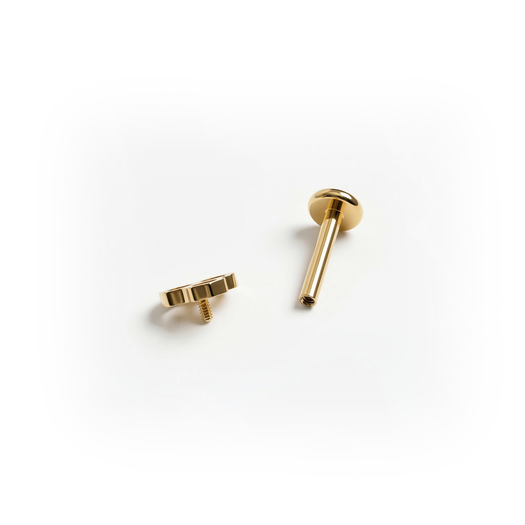 Labret in titanio con nido d'ape