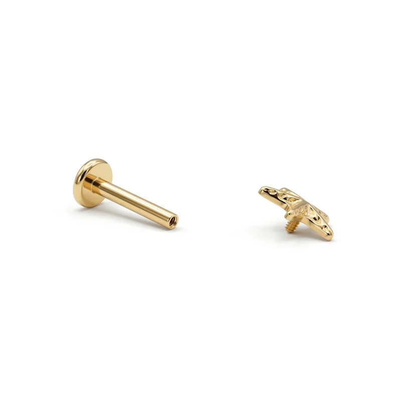 Labret in titanio con stella marina