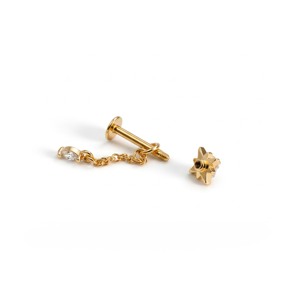 Labret stella con charm