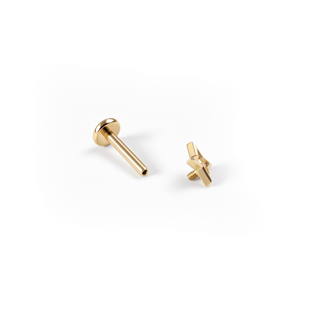 Labret geometrico in titanio con stella