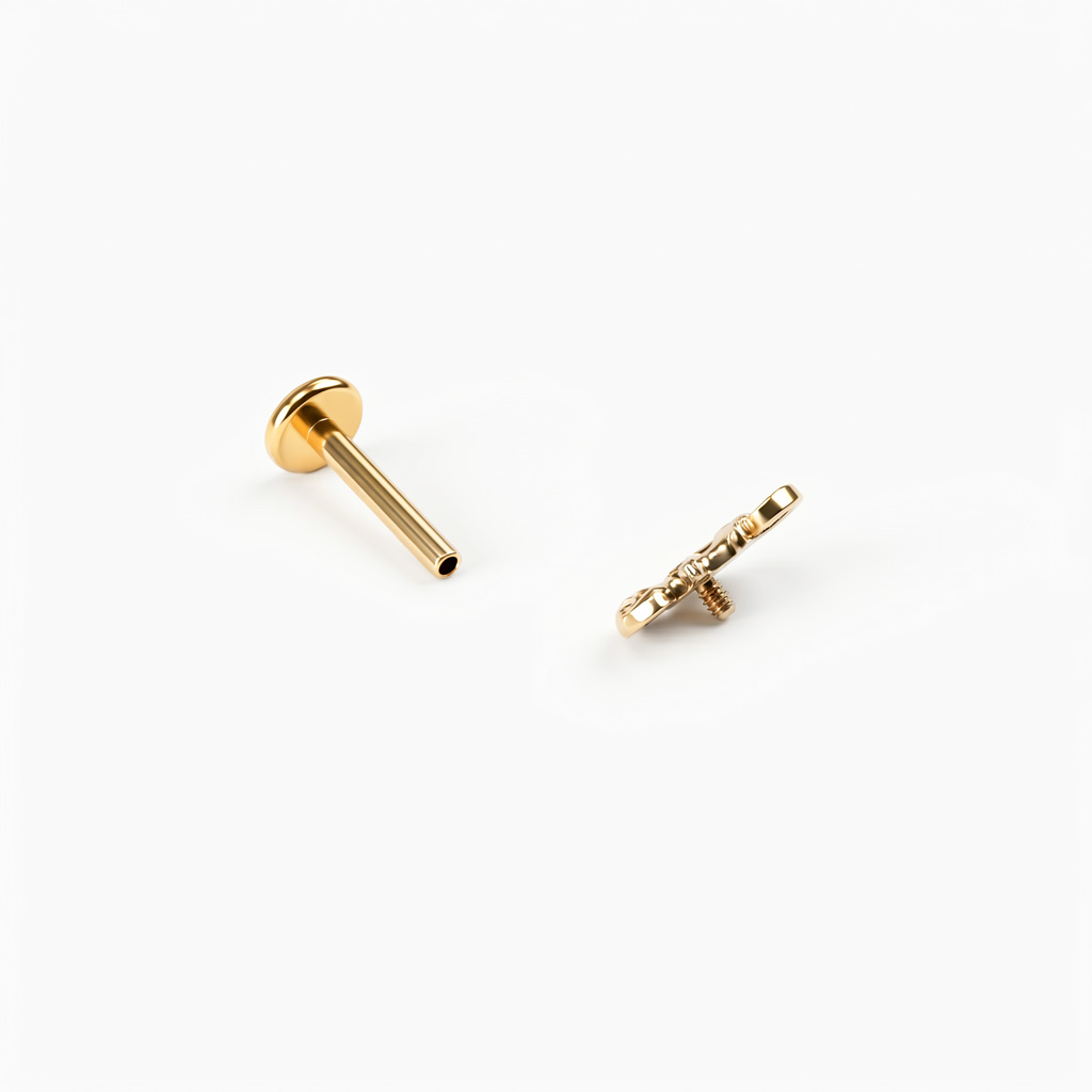 Labret in titanio con camaleonte