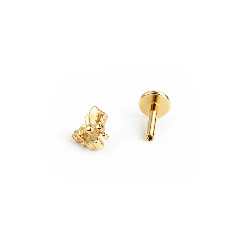 Labret in titanio con ape
